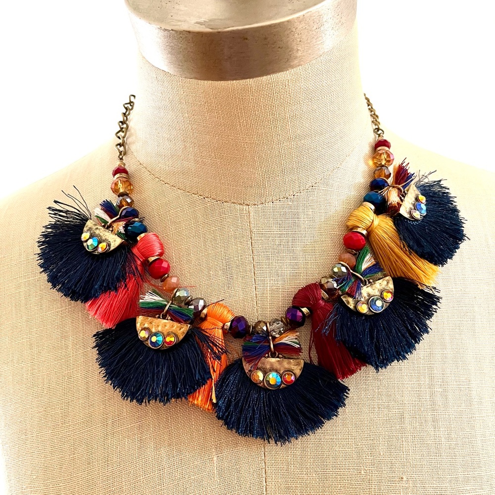 EUC Tassel Statement Necklace
